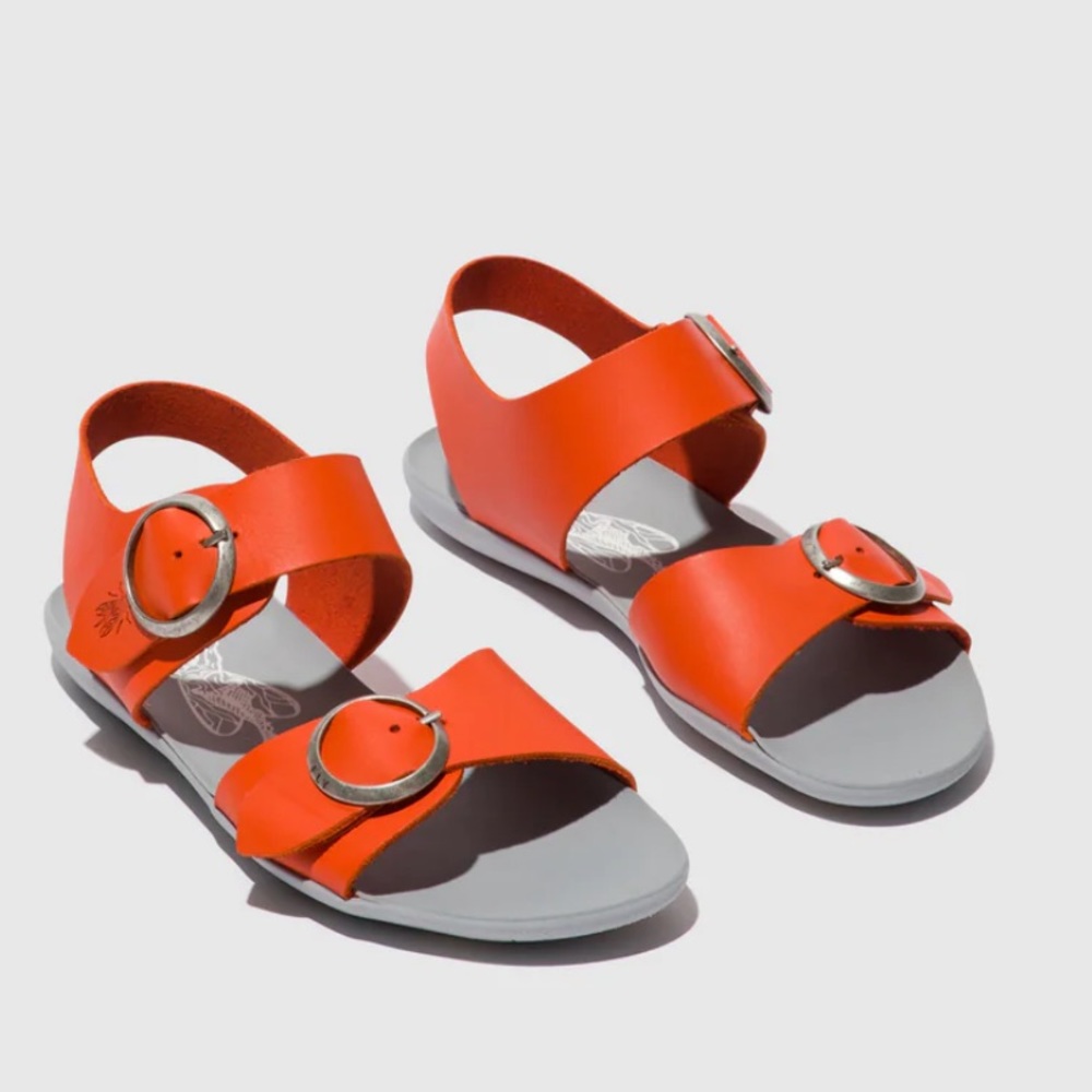 FLY London Masa Leather Sandal color orange size 39